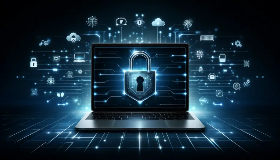 A high-tech visual showcasing cutting-edge cybersecurity measures to fortify and protect digital assets.